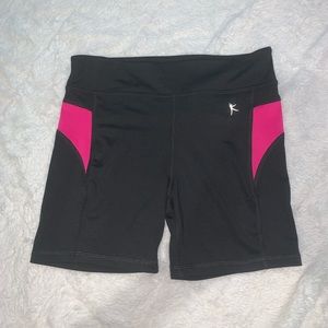 DAN SKIN NOW pink + black dance shorts